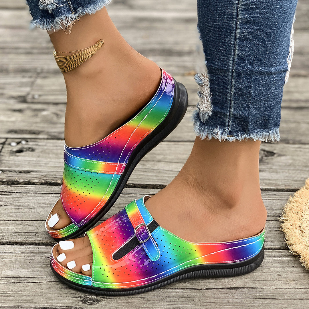 Damen komfortable Riemensandalen mit atmungsaktiven Luftlöchern EB