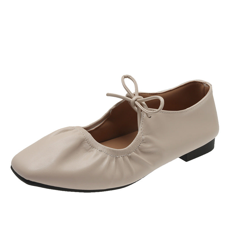 Damen Komfortable Ballerinas mit elastischem Riemen und modischem Knötchen-Detail EB