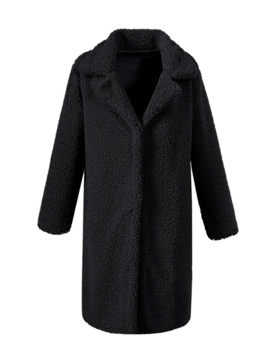 Damen Kuscheliger Oversized-Mantel aus Teddyfleece EB