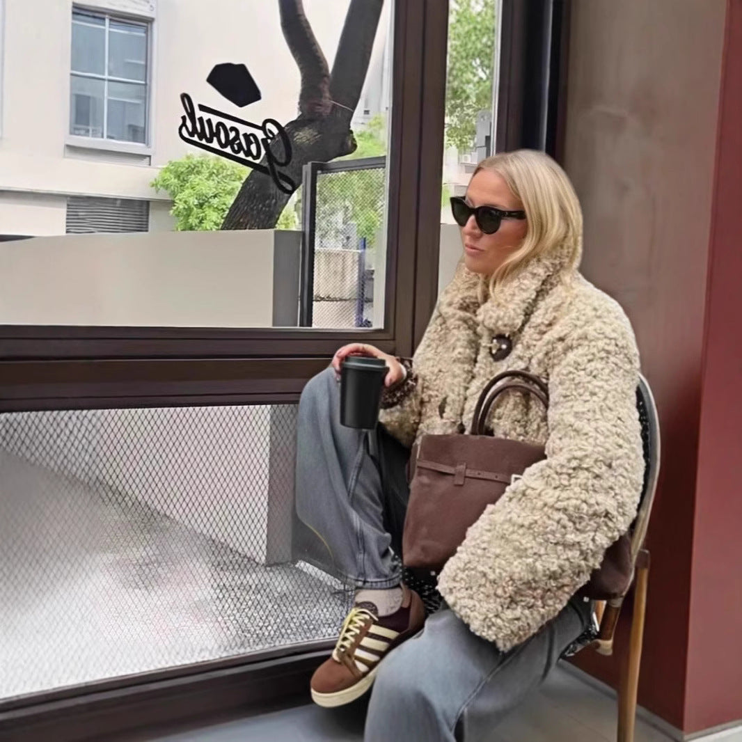 Damen modische Kunstfelljacke EB