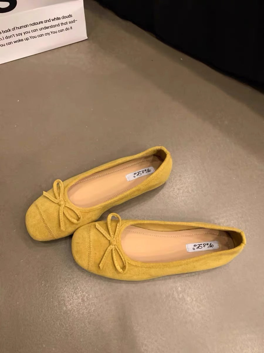 Damen Ballerinas mit schimmerndem Obermaterial und verspieltem Schleifendesign EB