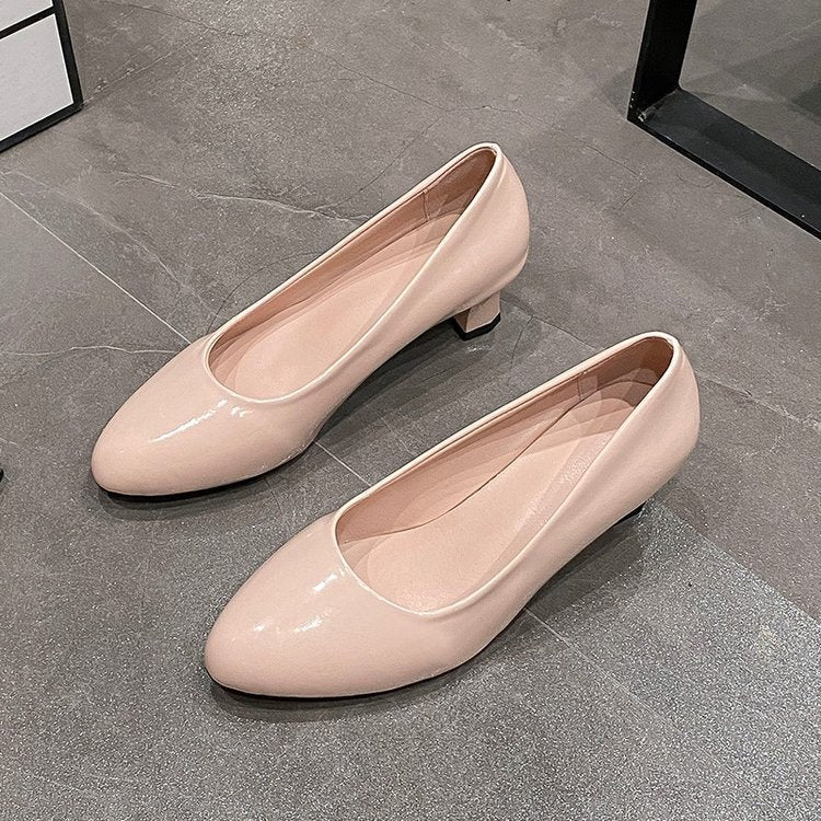 Damen elegante spitze Ballerinas mit bequemen Absatz EB
