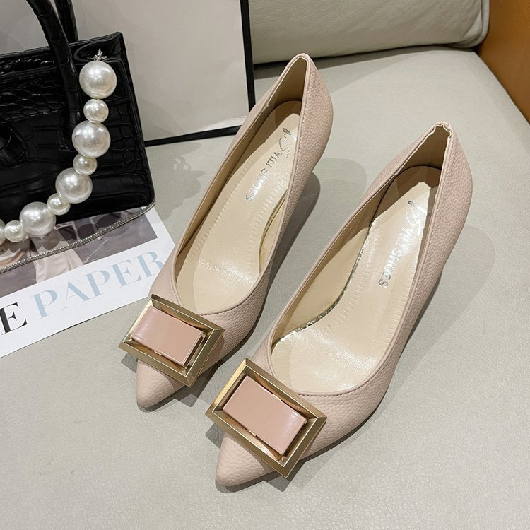 Damen Elegante Ballerinas mit innovativer Schnallenverzierung EB