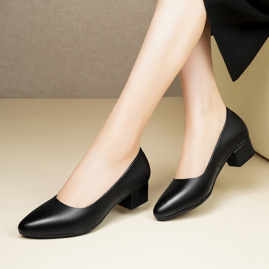 Damen elegante Pumps mit strukturiertem Blockabsatz EB