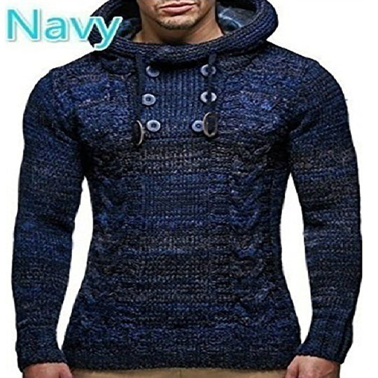 Herren Kapuzenpullover mit strukturiertem Strickmuster EB