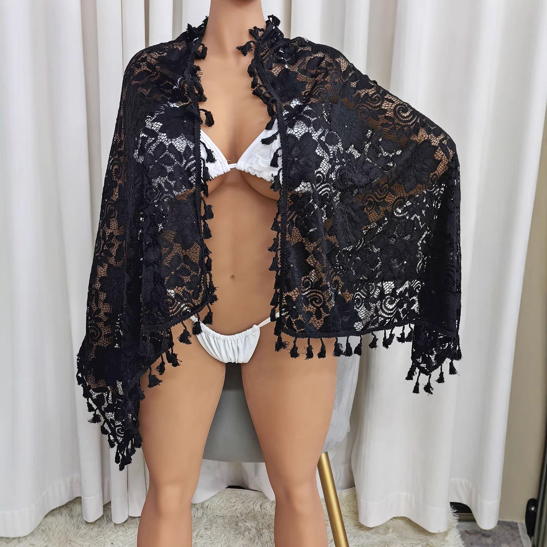 Damen Häkel-Strandsarong mit eleganten Fransen EB