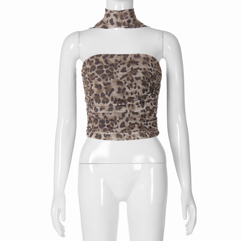 Damen Oberteil mit gerafftem Design und hohem Kragen EB
