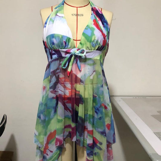 Damen Strandkleid mit floralem Design EB
