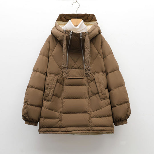 Damen Modische Steppjacke mit hohem Kragen und funktionalen Taschen EB