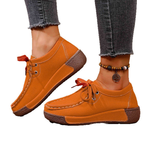 Damen Mokassin-Sneaker mit modernem Schnürdesign und rutschfester Sohle EB