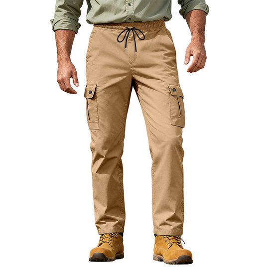 Herren nan robuste Outdoor-Cargohose mit elastischem Tunnelzugbund und aufgesetzten Klappentaschen EB