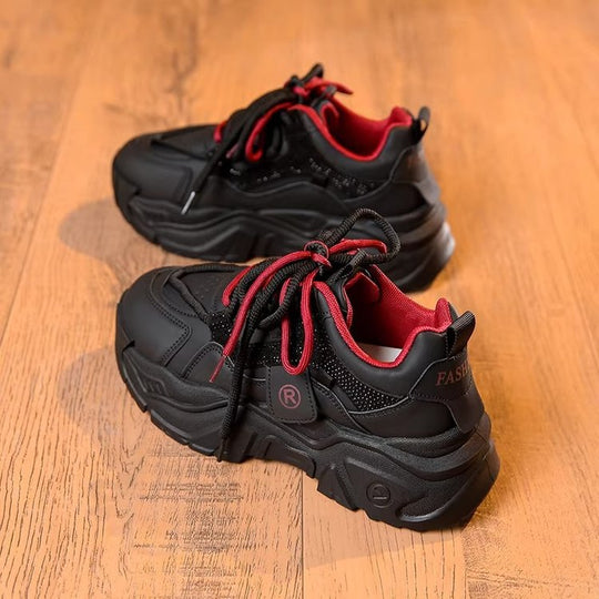 Damen Sportliche Chunky Sneakers mit atmungsaktivem Obermaterial und rutschfester Sohle EB