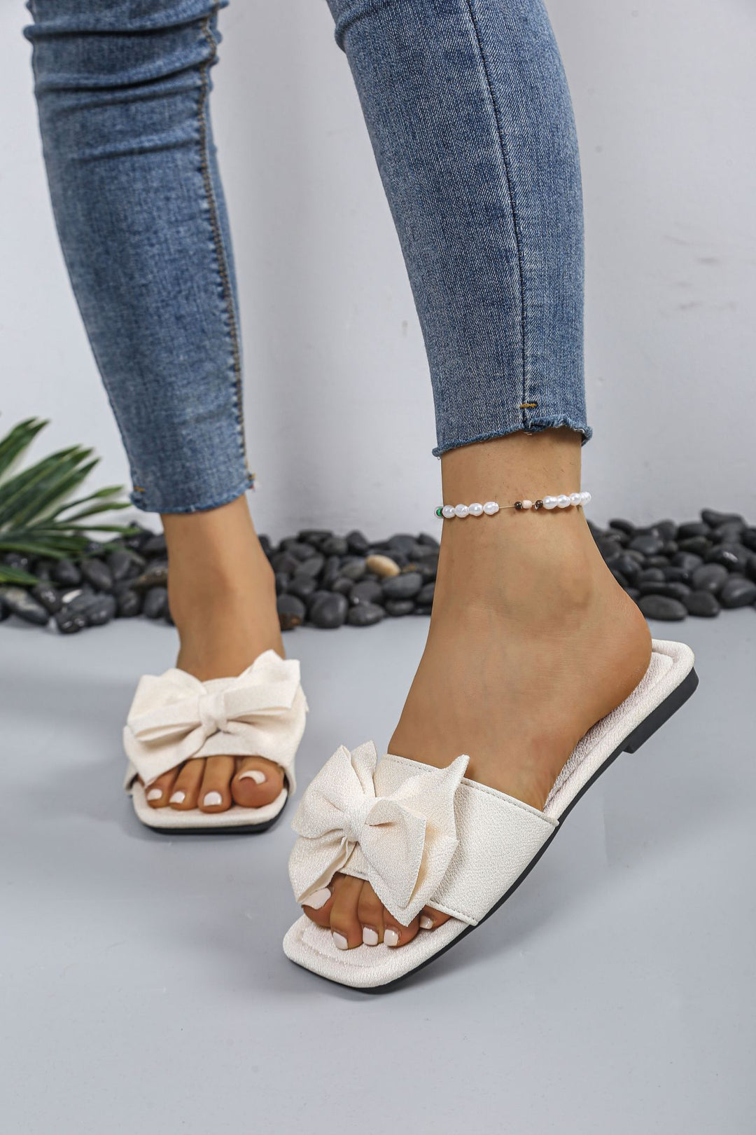 Damen Mules mit großer Schleifen-Applikation EB