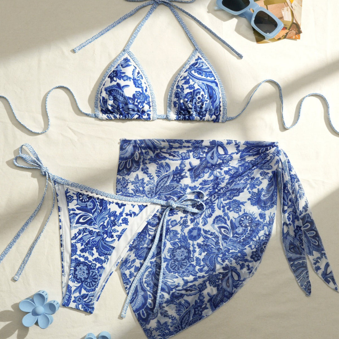 Damen Triangel-Bikini mit floralem Design EB
