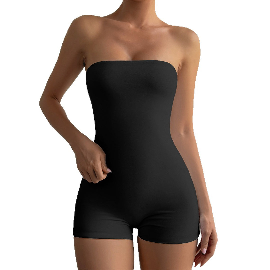 Damen Strapless Jumpsuit aus elastischem Material EB