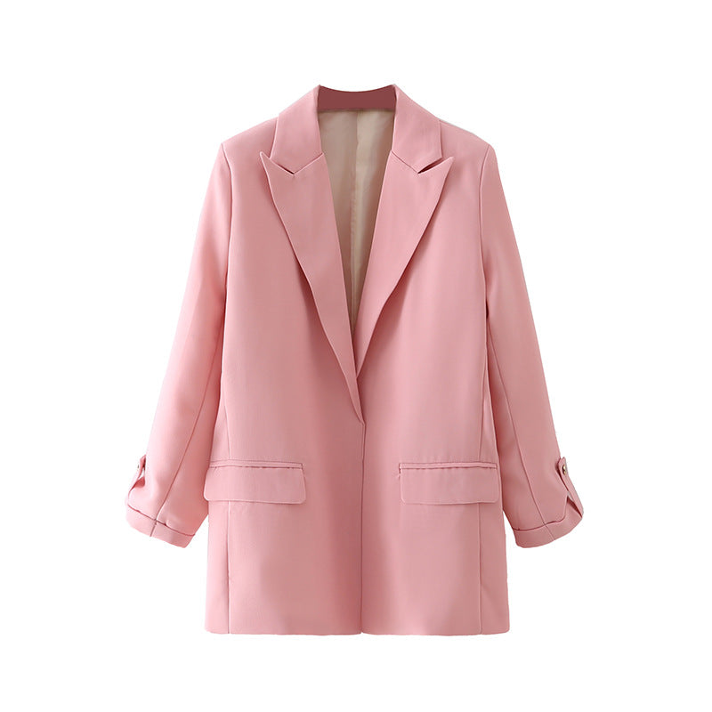 Damen elegante Blazerjacke mit modernem Schnitt und strukturiertem Gewebe EB