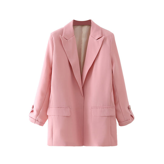 Damen elegante Blazerjacke mit modernem Schnitt und strukturiertem Gewebe EB