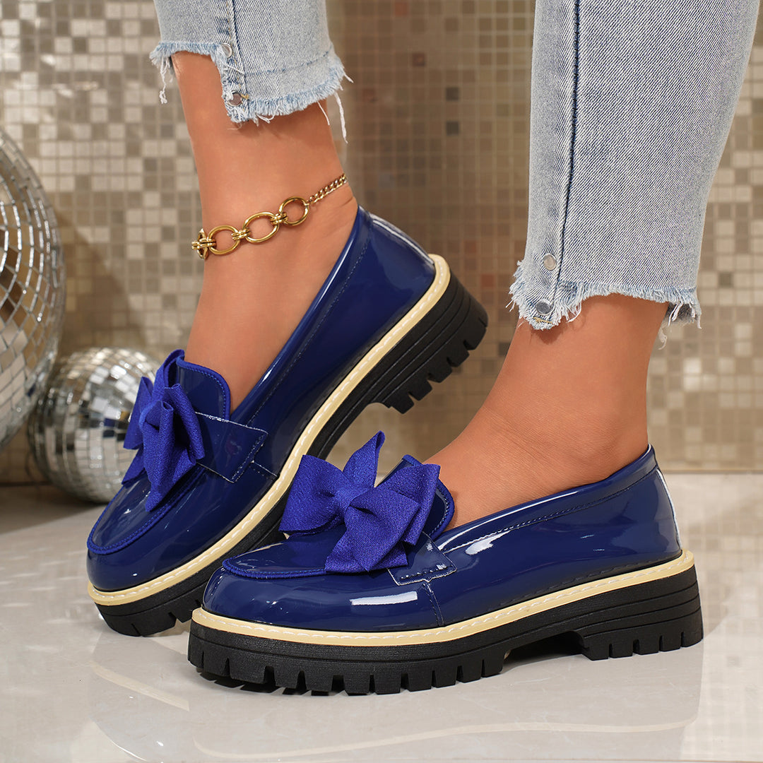 Damen Slipper mit voluminösem Schleifendetail und robuster Sohle EB