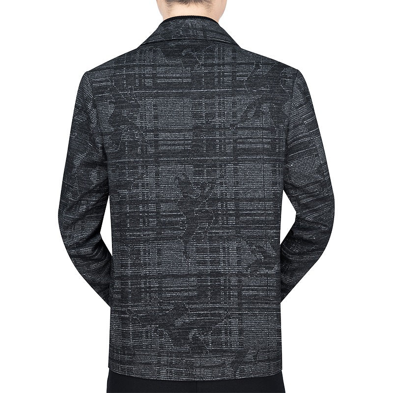 Herren Kurzjacke im strukturierten Weblook mit Hemdkragen und Knopfleiste EB