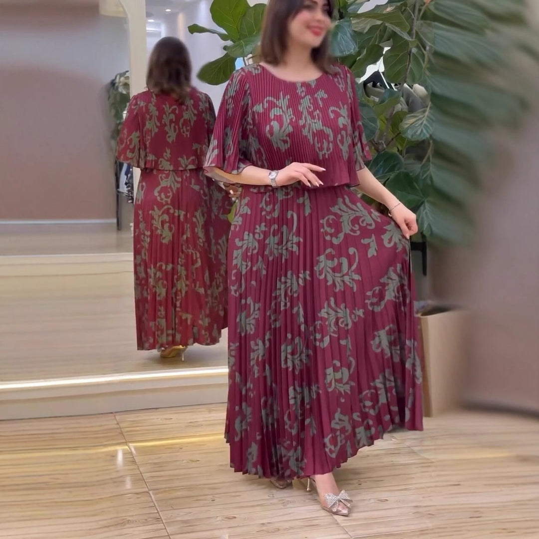 Damen Elegantes Maxikleid mit Rüschendesign und floralem Schnitt EB
