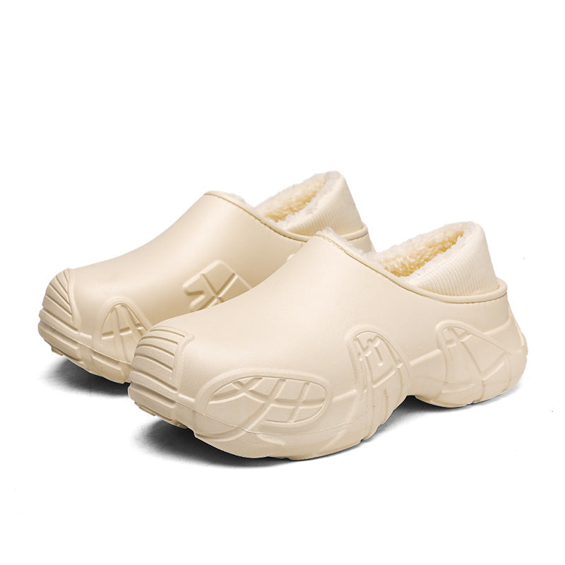 Damen Gemütliche Clogs mit flauschigem Innenfutter und rutschfester Sohle EB