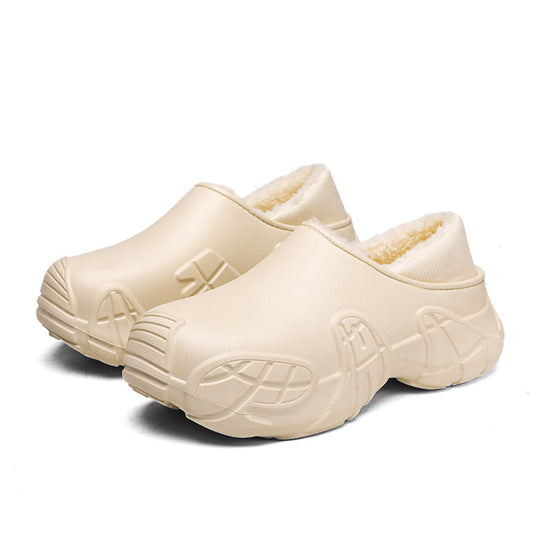 Damen Gemütliche Clogs mit flauschigem Innenfutter und rutschfester Sohle EB