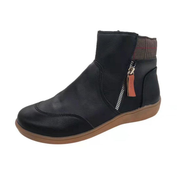 Damen  knöchelhohe Stiefelette mit seitlichem Reißverschluss, gepolstertem Komfortfußbett und flexibler Leichtsohle EB