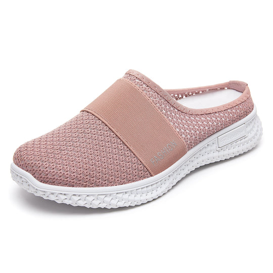 Damen Hausschuhe mit flexiblem Strickoberteil und rutschfester Außensohle EB