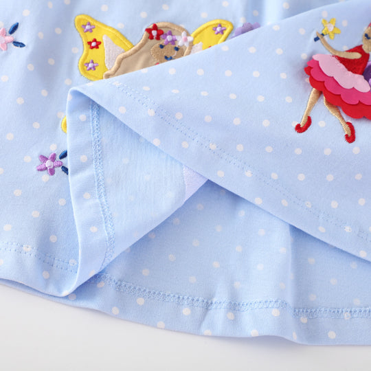 Mädchen Langarmkleid mit fröhlichen Feen-Applikationen EB