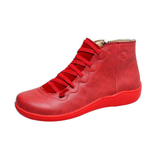 Damen komfortabler Schnür-Bootie mit ergonomischem Fußbett, weichem Schaft und flexibler Profilsohle EB