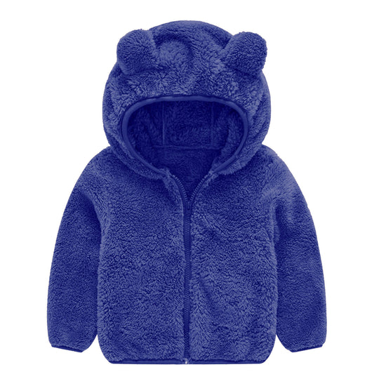 Damen Fleecejacke mit niedlichem Bärenohren-Design EB