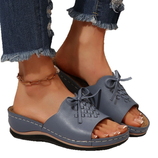 Damen Riemchen-Sandalen mit geflochtenem Design und komfortablem Fußbett EB