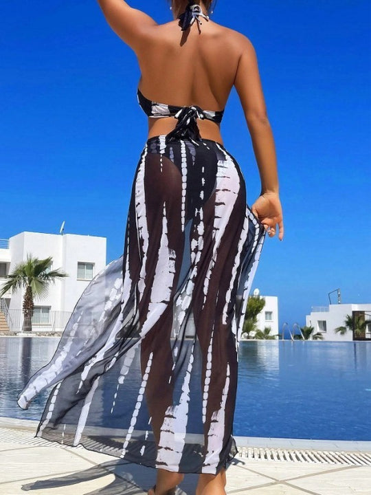 Damen Maxi-Strandkleid mit Cut-Out-Details und asymmetrischem Schnitt EB