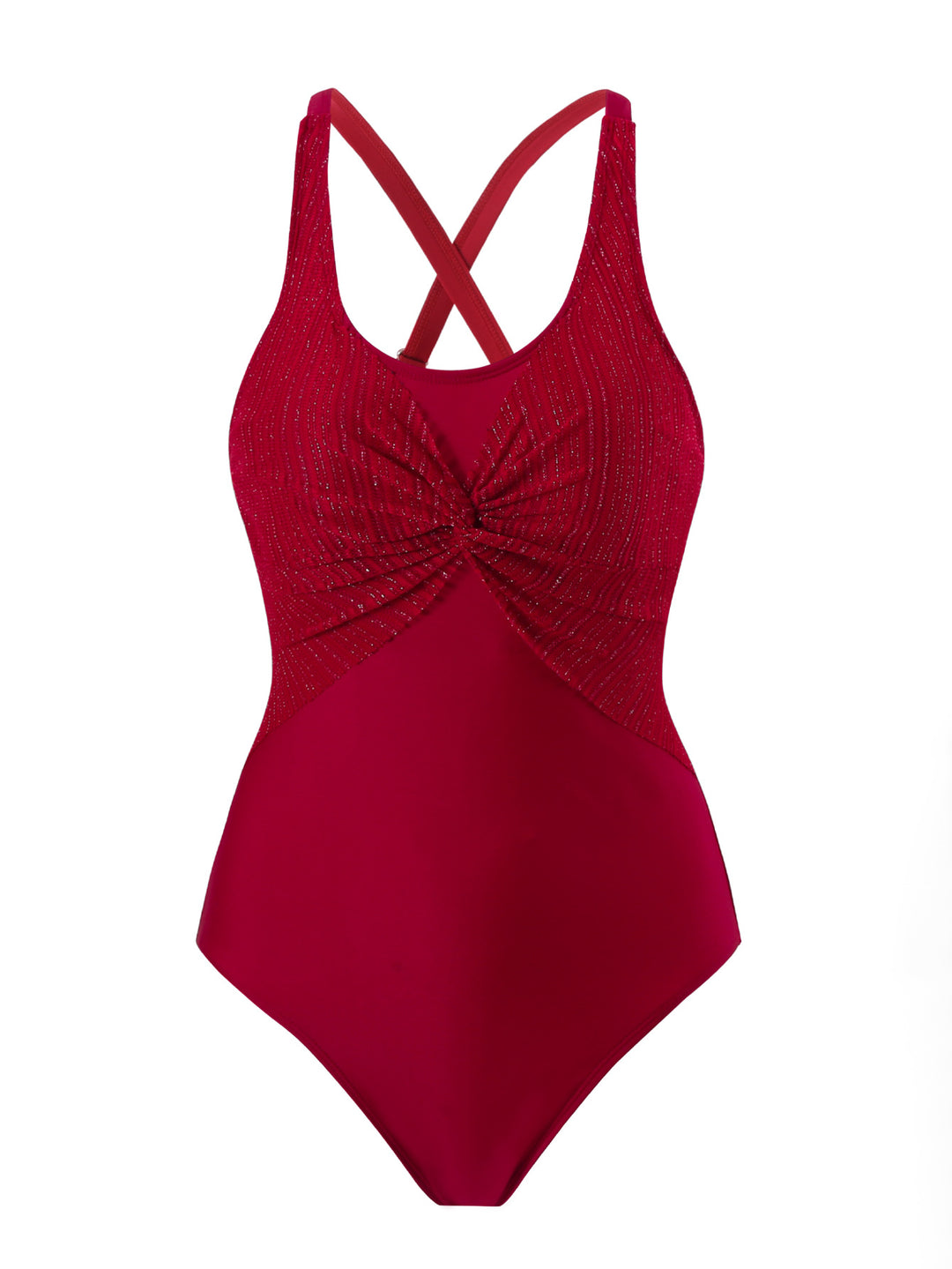 Damen Einteiler Badeanzug mit raffiniertem Wickel-Design und stylischen Spaghetti-Trägern EB