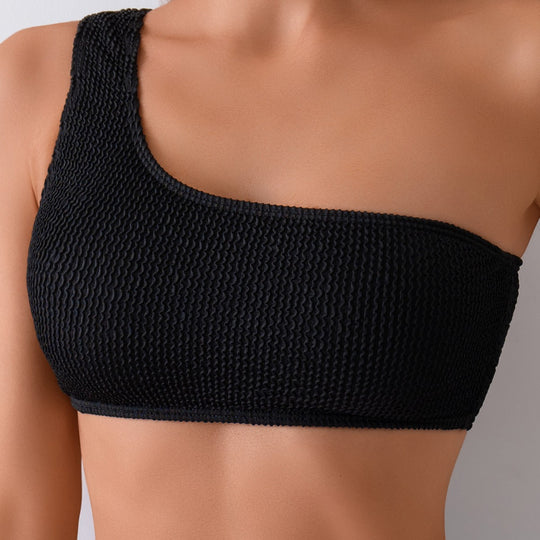 Damen Einseitiger Bikini mit strukturiertem Obermaterial EB
