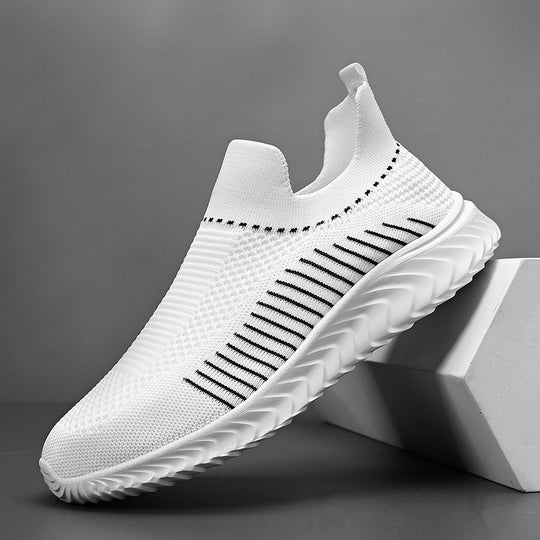 Damen Atmungsaktive Slip-On Sneakers mit elastischem Rippdesign EB