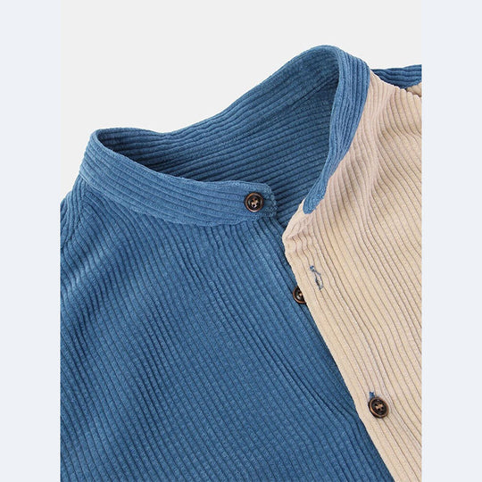 Herren Kurzarm Hemd mit strukturiertem Design und Knopfleiste EB