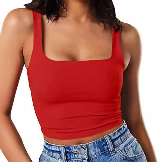 Damen Crop-Top mit quadratischem Ausschnitt und schmalem Schnitt EB