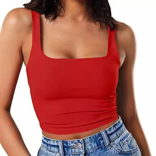 Damen Crop-Top mit quadratischem Ausschnitt und schmalem Schnitt EB
