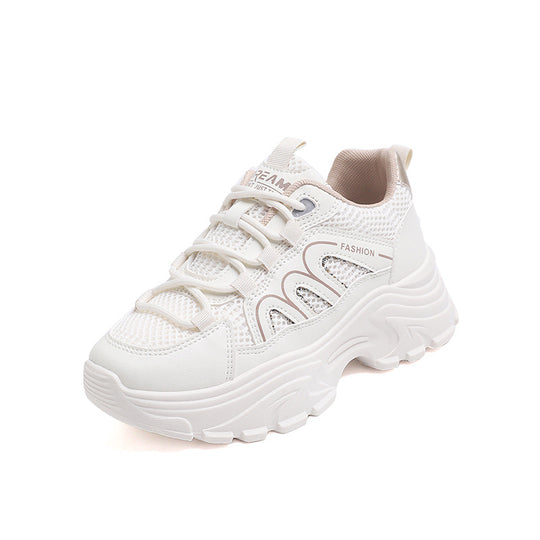 Damen Sportliche Chunky Sneakers mit atmungsaktiver Oberflächenstruktur EB