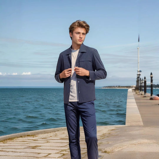 Herren technische Freizeitjacke mit praktischen Taschen und leichtem Material EB