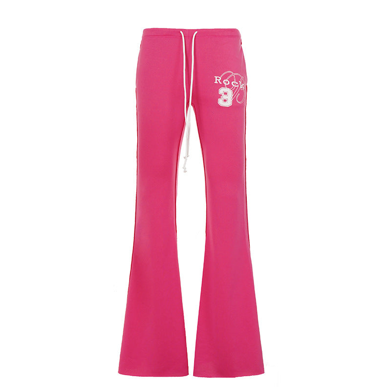 Damen nan ausgestellte Sweatpants mit extra weitem Schlag, elastischem Bund und Kordelzug EB