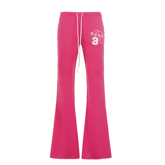Damen nan ausgestellte Sweatpants mit extra weitem Schlag, elastischem Bund und Kordelzug EB