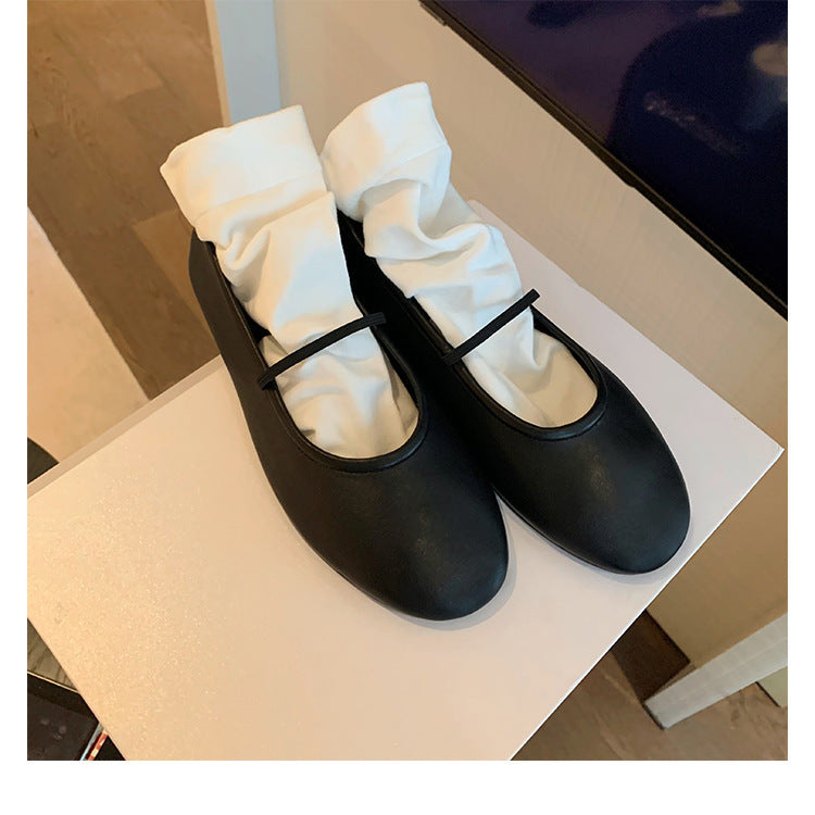 Damen elegante Ballerinas mit modischem Riemchendesign EB