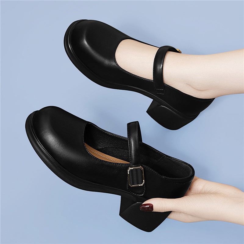 Damen Elegante und bequeme Slingback-Schuhe mit modischem Riemen und Plateau-Heel EB