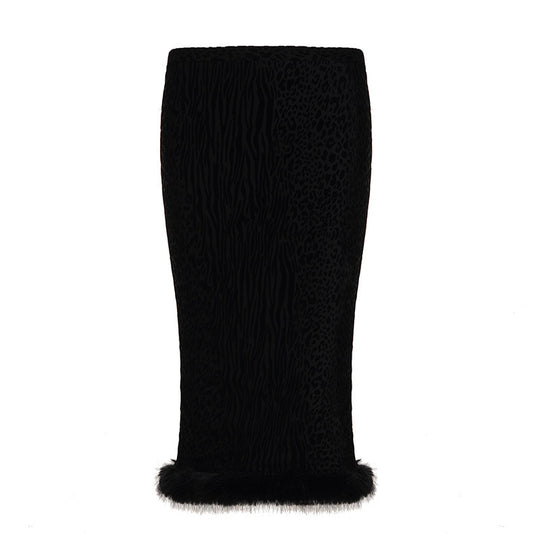 Damen nan kurze Samtjacke mit luxuriösem Kunstfellbesatz an Kragen Saum und Ärmeln EB