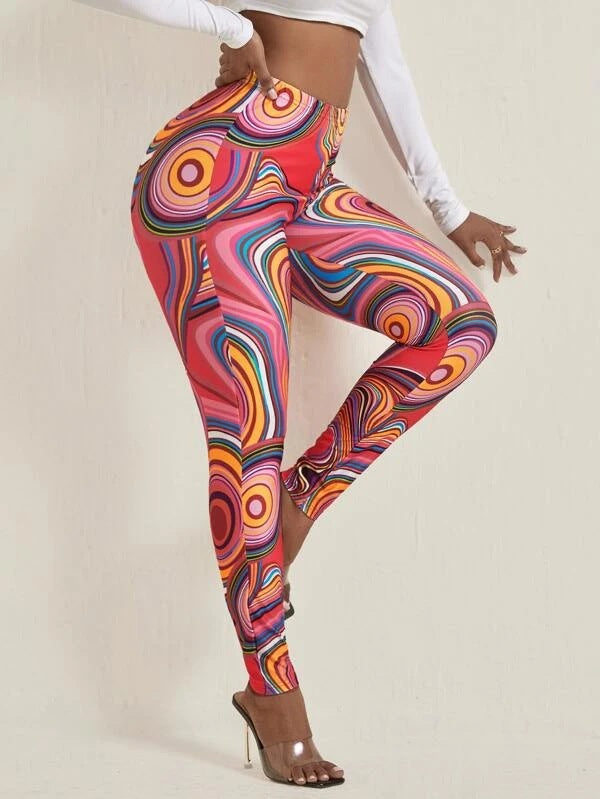 Damen Leggings mit modischem Schriftzug EB