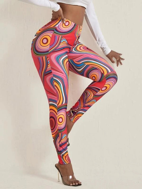 Damen Leggings mit modischem Schriftzug EB