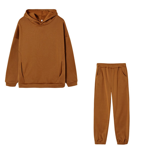 Damen lässiges Hoodie-Set mit elastischer Taillierung und praktischen Taschen EB