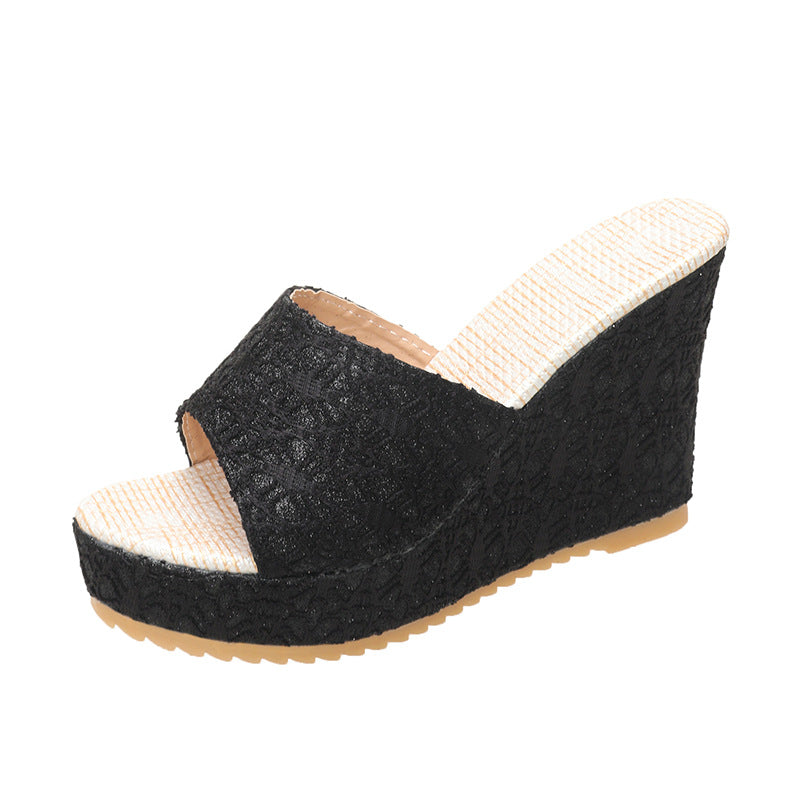Damen elegante Wedge-Sandalen aus floralem Design EB